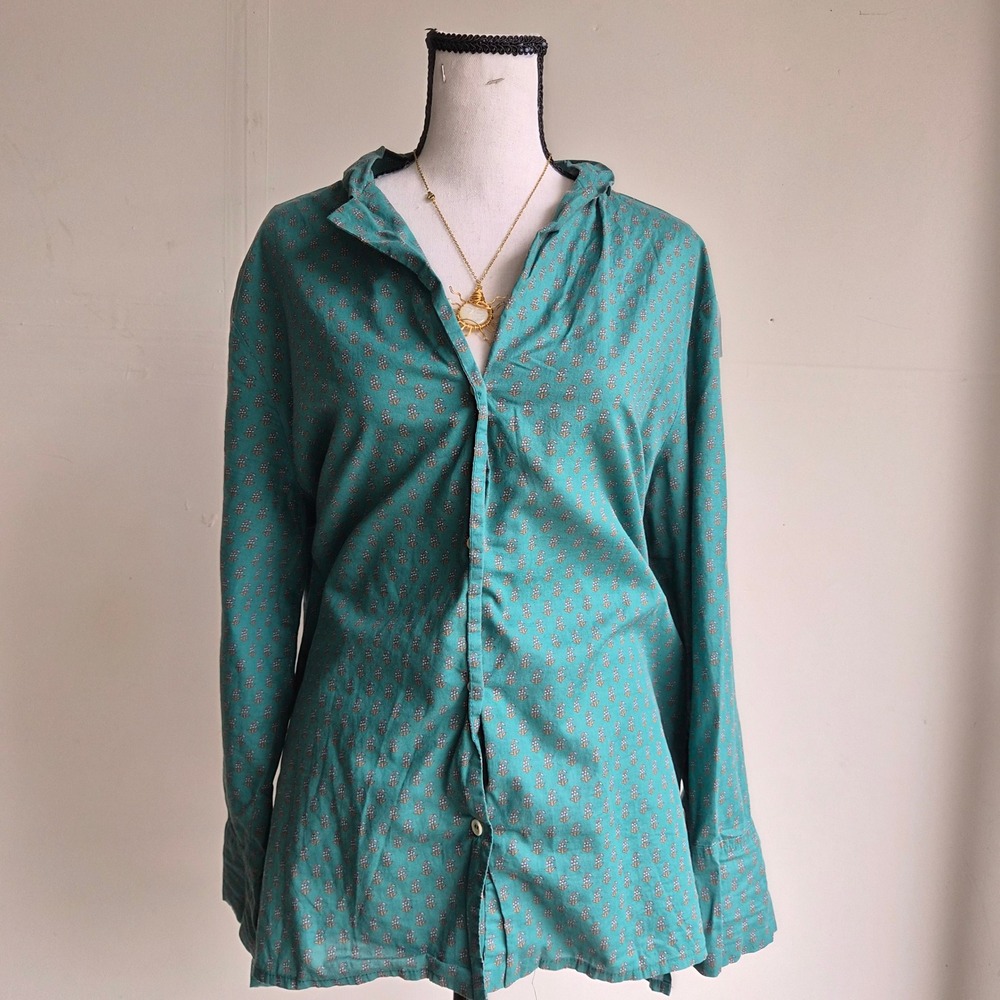House of Harlow 1960 Button Down Women Large Cottagecore Boho Floral Officewear‎